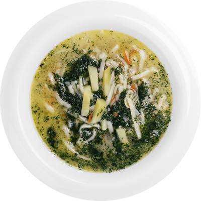 Суп лапша с курицей и яйцом