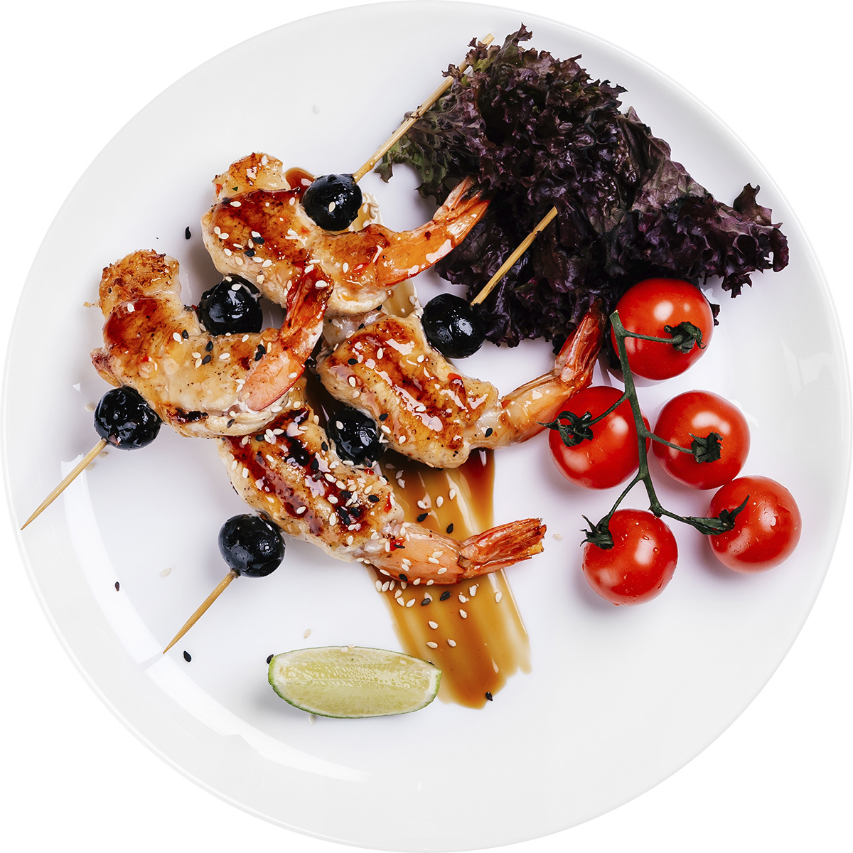 Куриный рулет с креветками и помидором черри